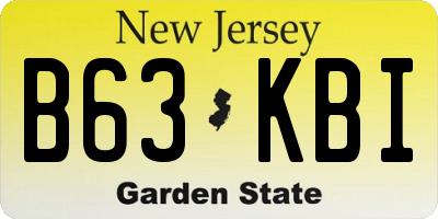 NJ license plate B63KBI