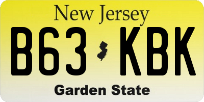 NJ license plate B63KBK