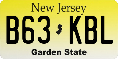 NJ license plate B63KBL