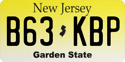 NJ license plate B63KBP