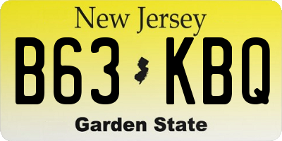 NJ license plate B63KBQ