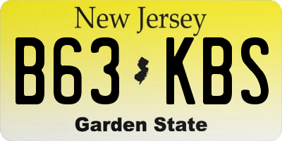NJ license plate B63KBS