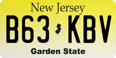 NJ license plate B63KBV