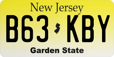 NJ license plate B63KBY