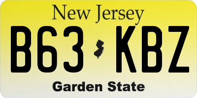 NJ license plate B63KBZ