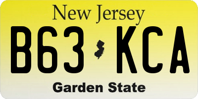 NJ license plate B63KCA