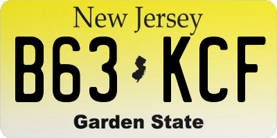 NJ license plate B63KCF