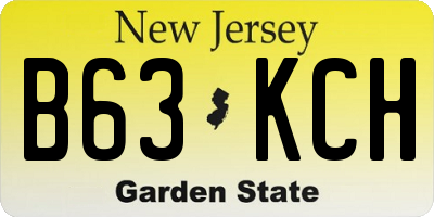 NJ license plate B63KCH