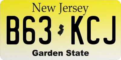 NJ license plate B63KCJ