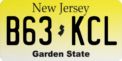 NJ license plate B63KCL