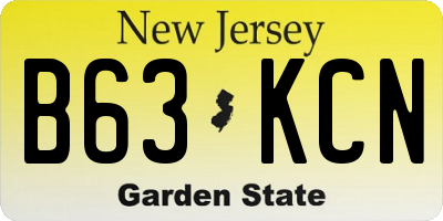 NJ license plate B63KCN