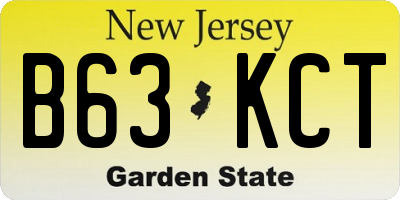 NJ license plate B63KCT