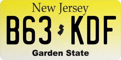 NJ license plate B63KDF