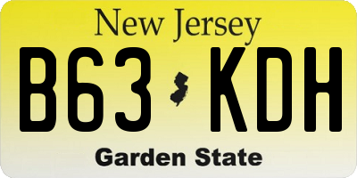 NJ license plate B63KDH