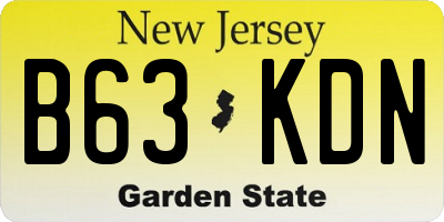 NJ license plate B63KDN