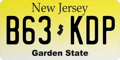 NJ license plate B63KDP