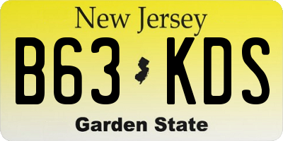 NJ license plate B63KDS