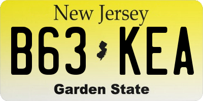 NJ license plate B63KEA