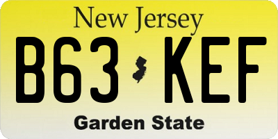NJ license plate B63KEF