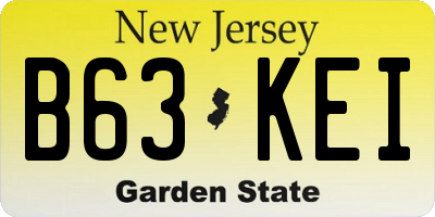 NJ license plate B63KEI