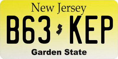 NJ license plate B63KEP