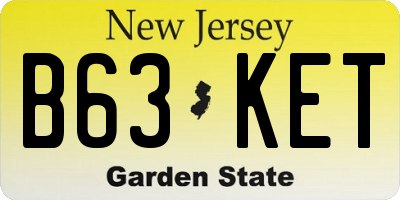 NJ license plate B63KET