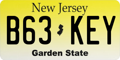 NJ license plate B63KEY