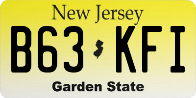 NJ license plate B63KFI