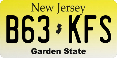 NJ license plate B63KFS