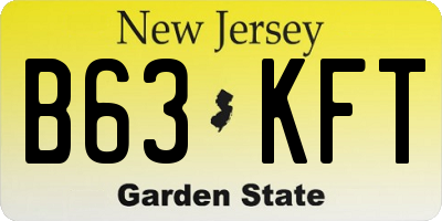 NJ license plate B63KFT