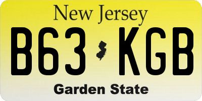 NJ license plate B63KGB