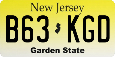 NJ license plate B63KGD