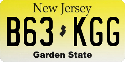NJ license plate B63KGG
