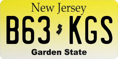 NJ license plate B63KGS