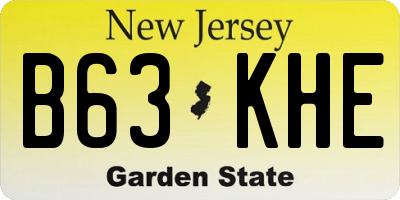 NJ license plate B63KHE