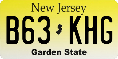 NJ license plate B63KHG