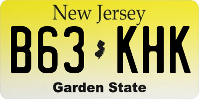 NJ license plate B63KHK