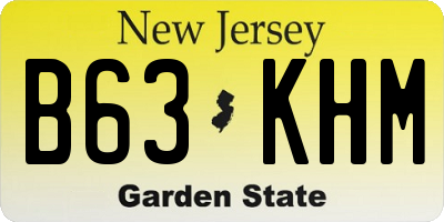 NJ license plate B63KHM
