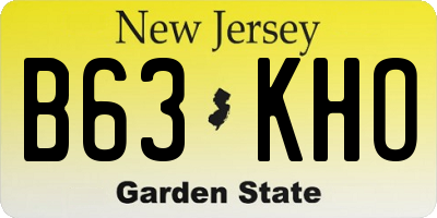 NJ license plate B63KHO