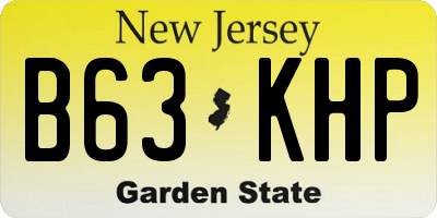NJ license plate B63KHP