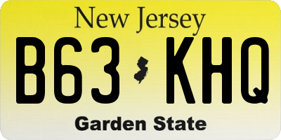 NJ license plate B63KHQ