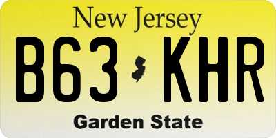 NJ license plate B63KHR