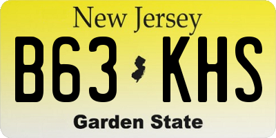 NJ license plate B63KHS
