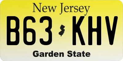 NJ license plate B63KHV