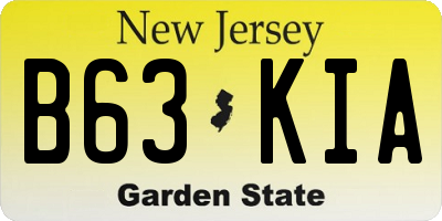NJ license plate B63KIA