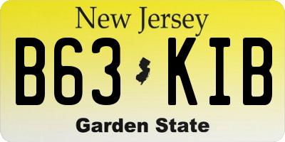 NJ license plate B63KIB