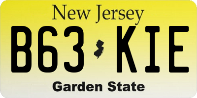 NJ license plate B63KIE
