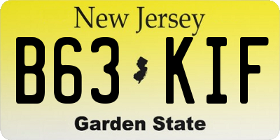 NJ license plate B63KIF