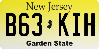 NJ license plate B63KIH