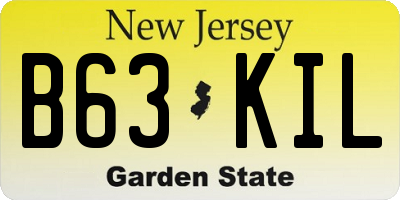 NJ license plate B63KIL